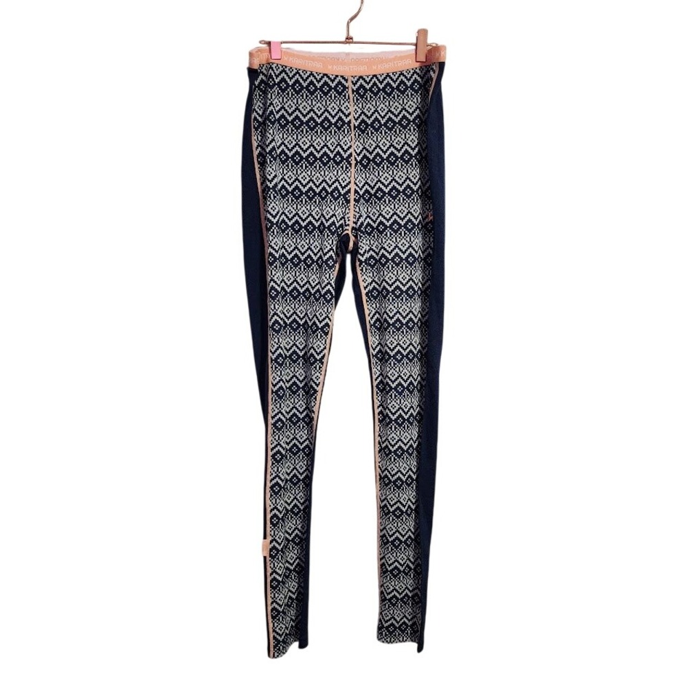 KARI TRAA Rose Merino Wool blend Baselayer leggings Nordic Navy gorpcore XL